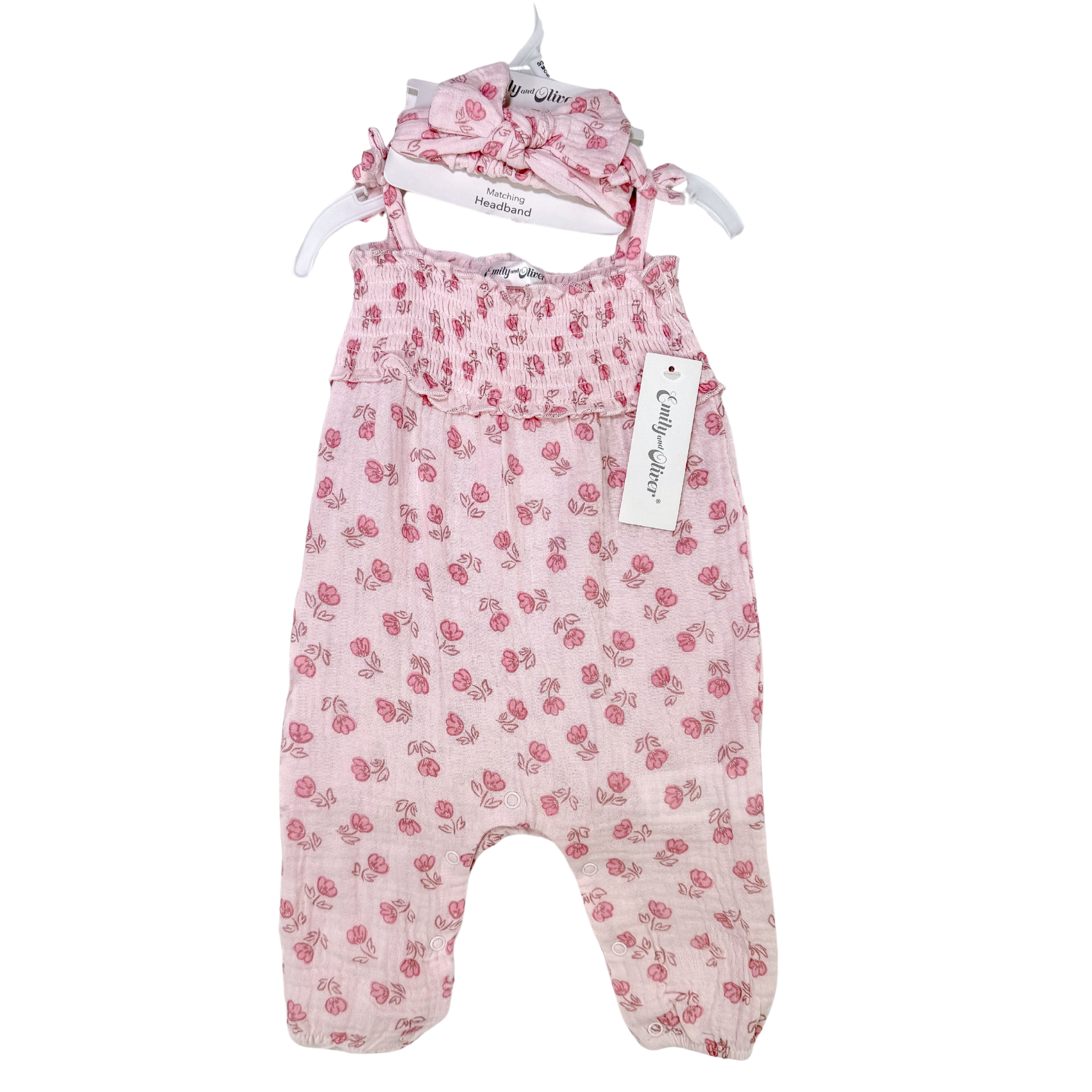 Blossom 2 Piece Jumpsuit Set - Pink Flowers (GS1)