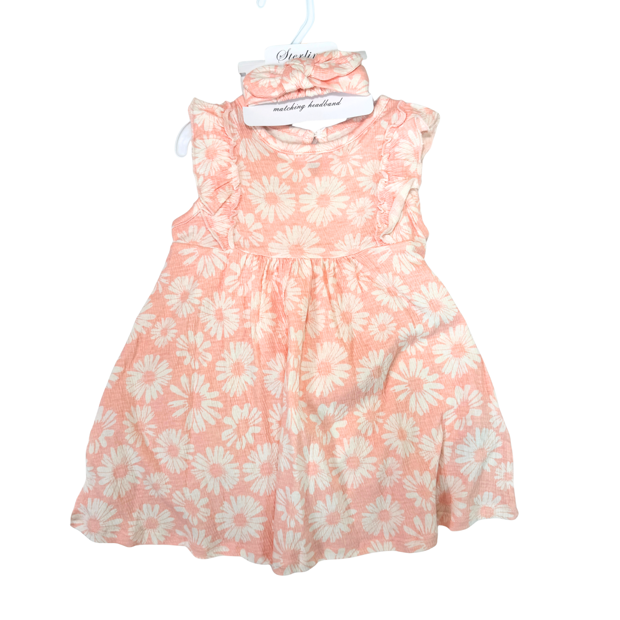 Thea 3 Piece Baby Doll Dress Set - Pink Flowers (GS65)