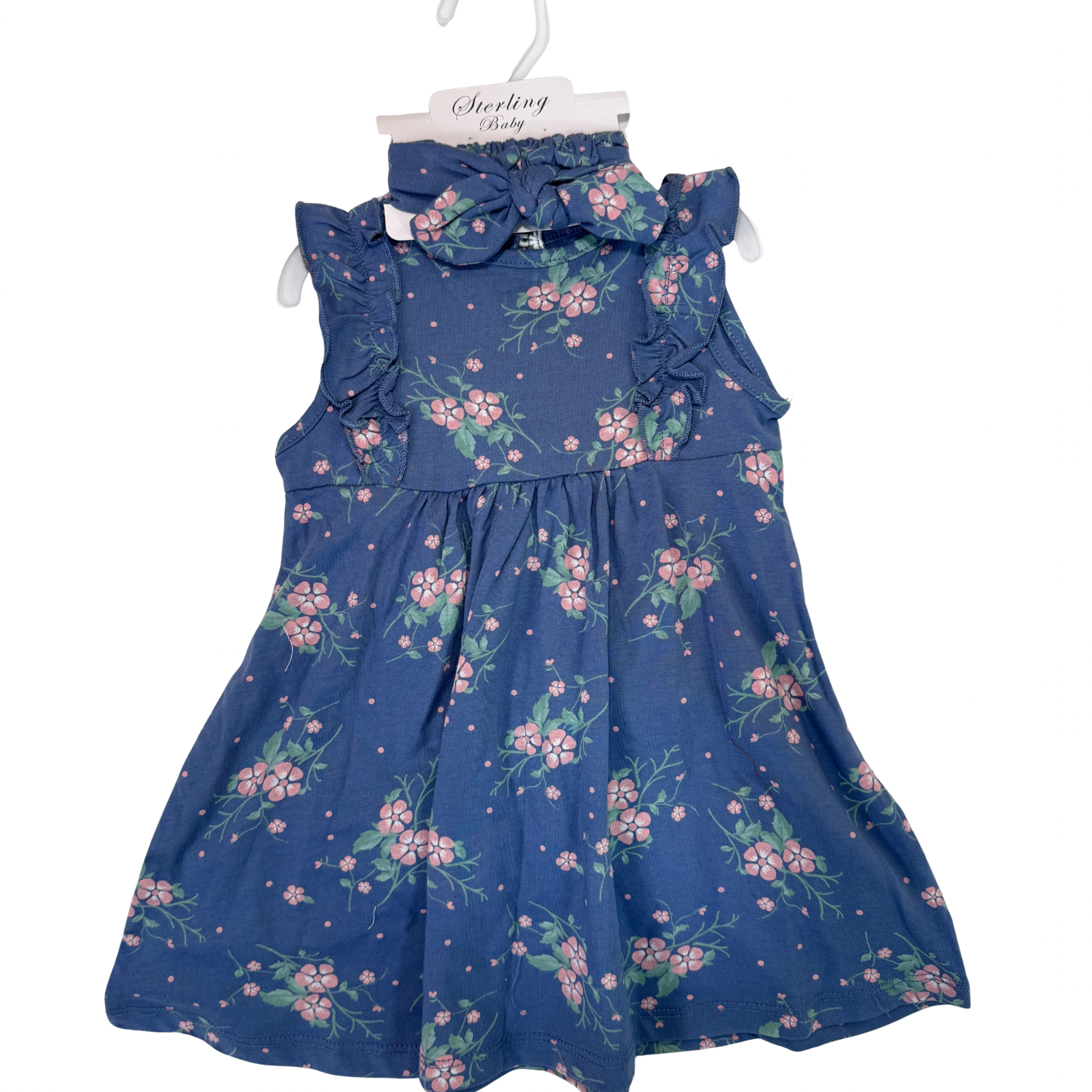 Thea 3 Piece Baby Doll Dress Set - Blue Rainbows (GS67)
