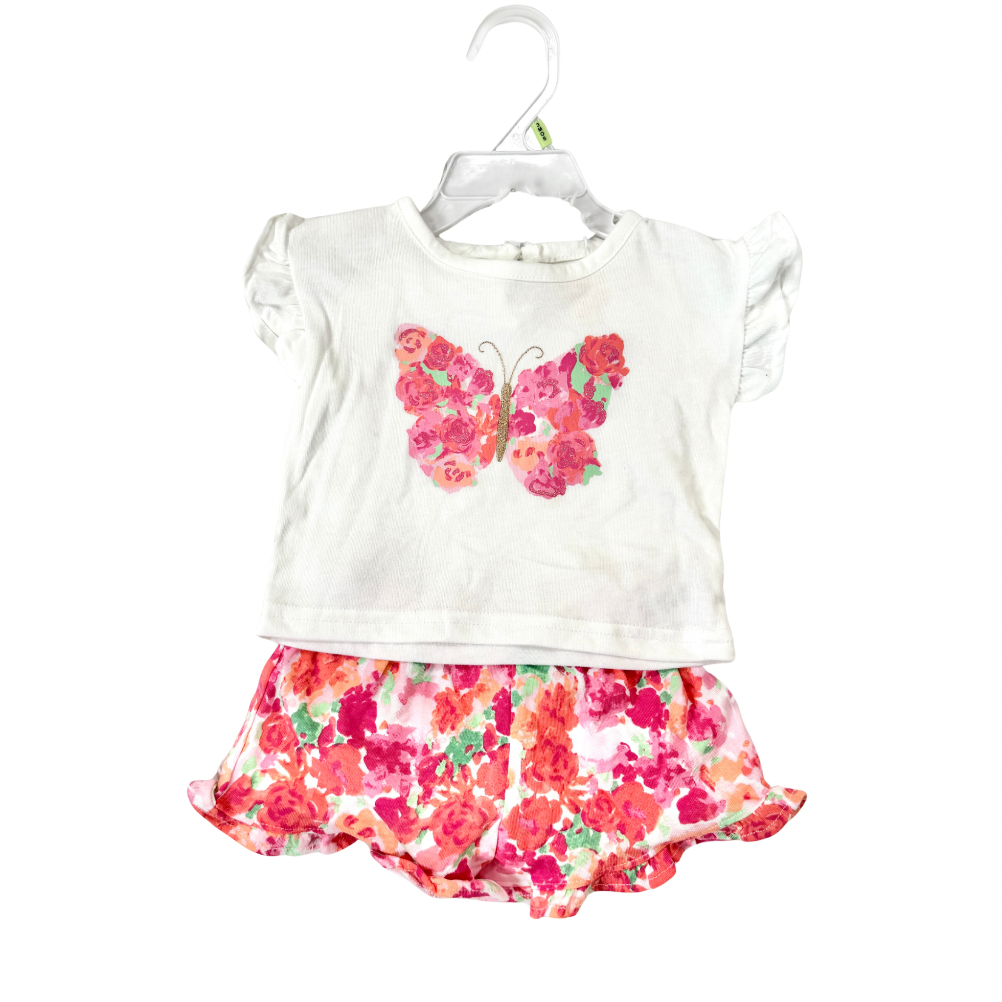 Riley 2 Piece Baby Girl Play Set - Red Butterflies (GS77)