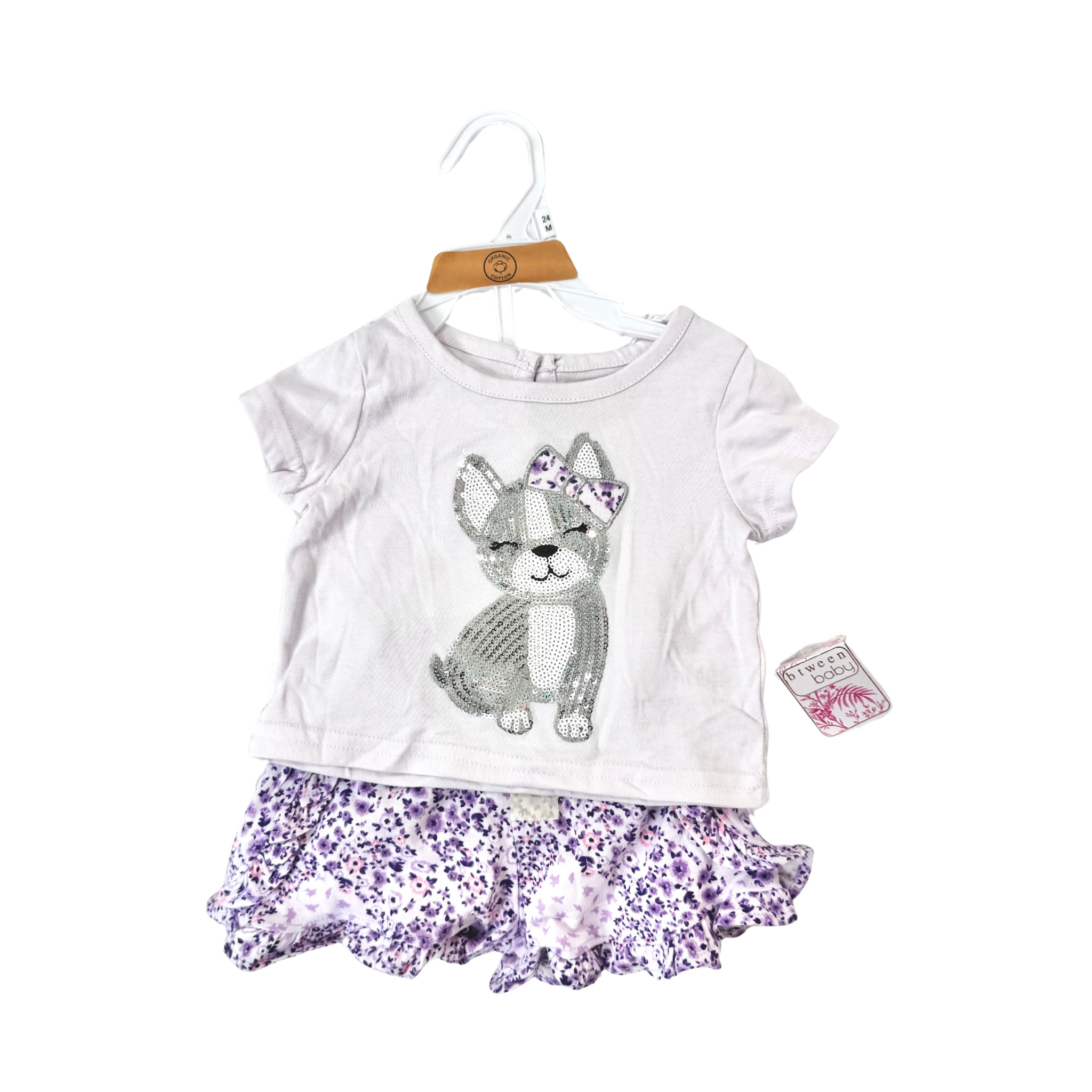 Riley 2 Piece Baby Girl Play Set - Purple Puppy (GS78)