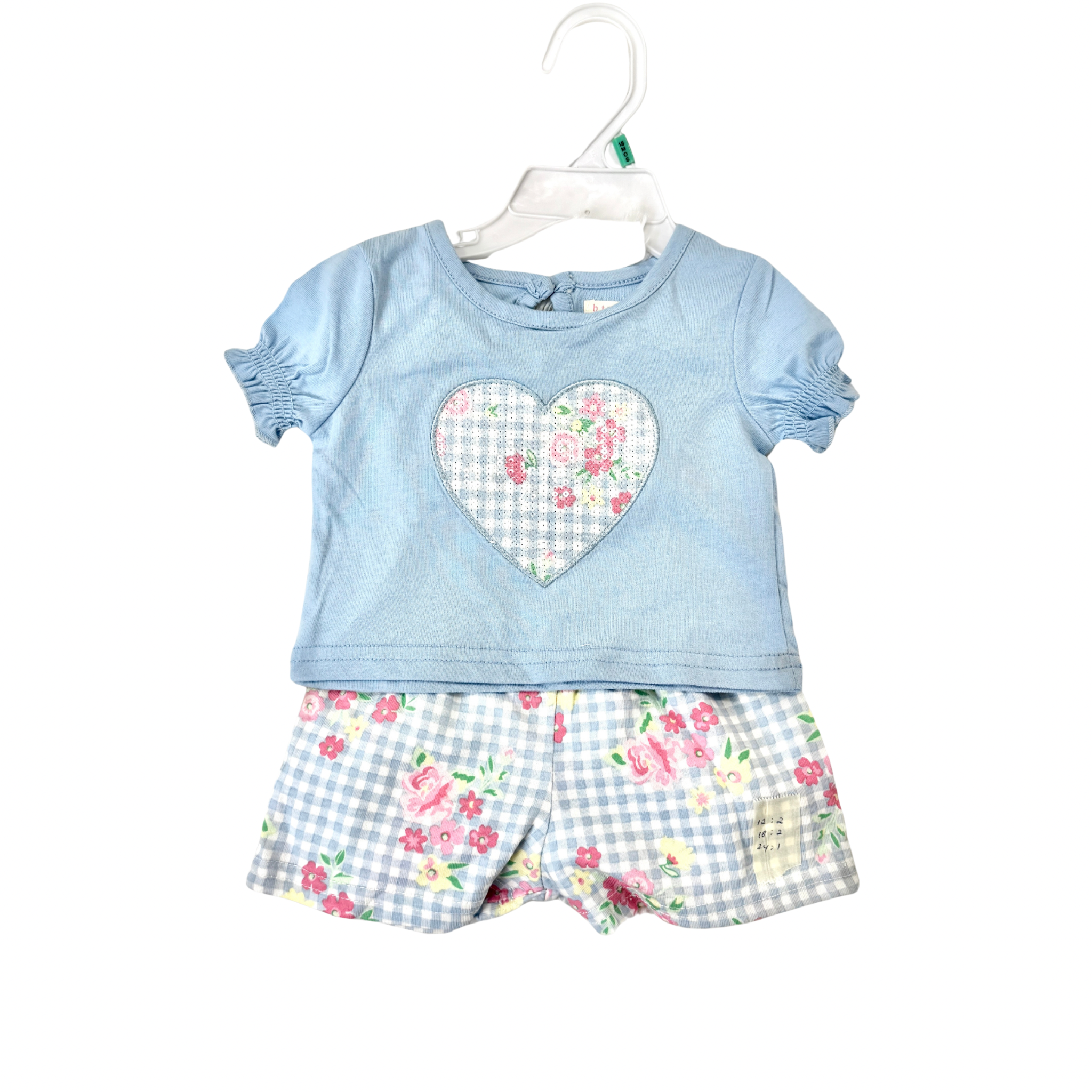 Riley 2 Piece Baby Girl Play Set - Baby Blue Heart (GS79)