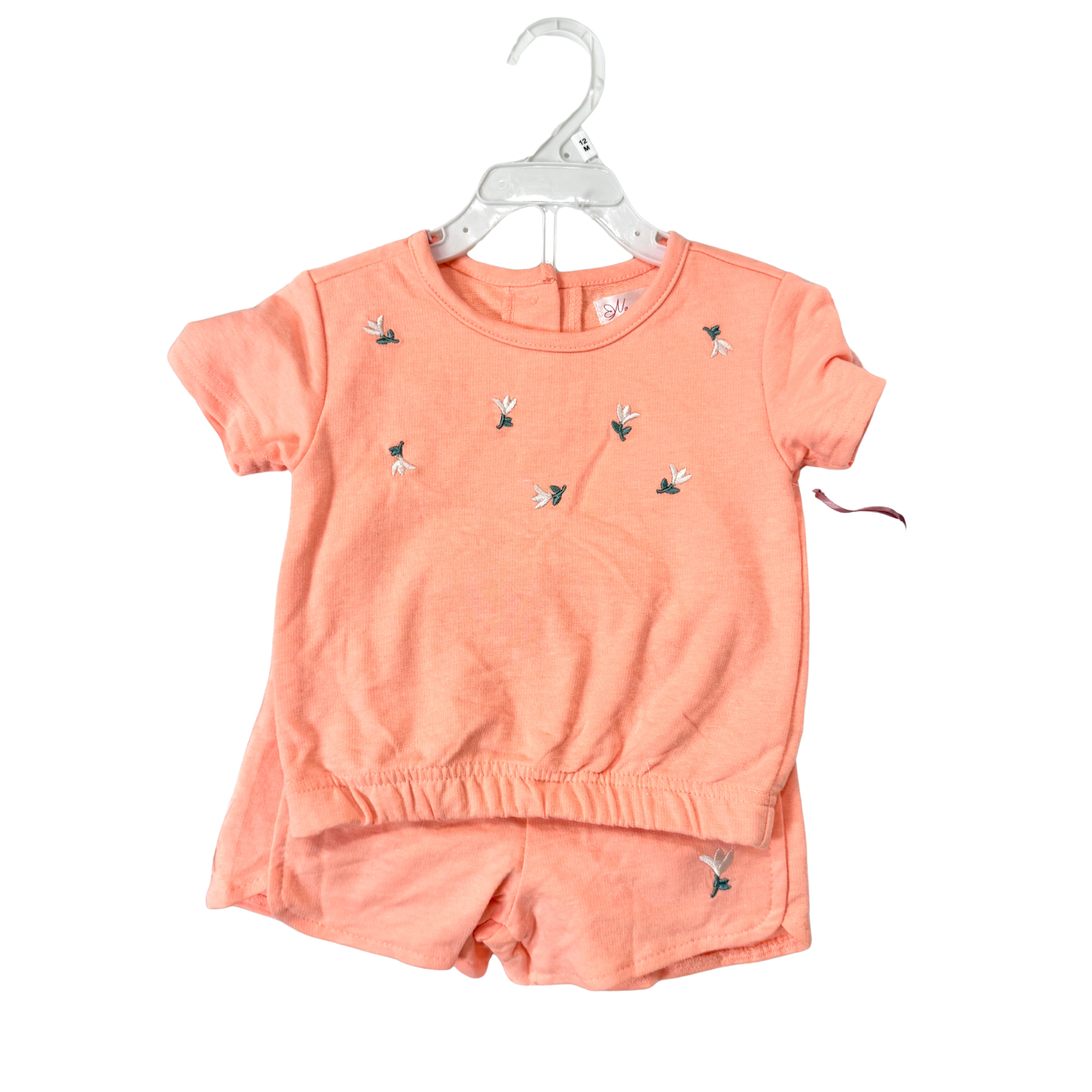 Riley 2 Piece Baby Girl Play Set - Orange Floral (GS82)