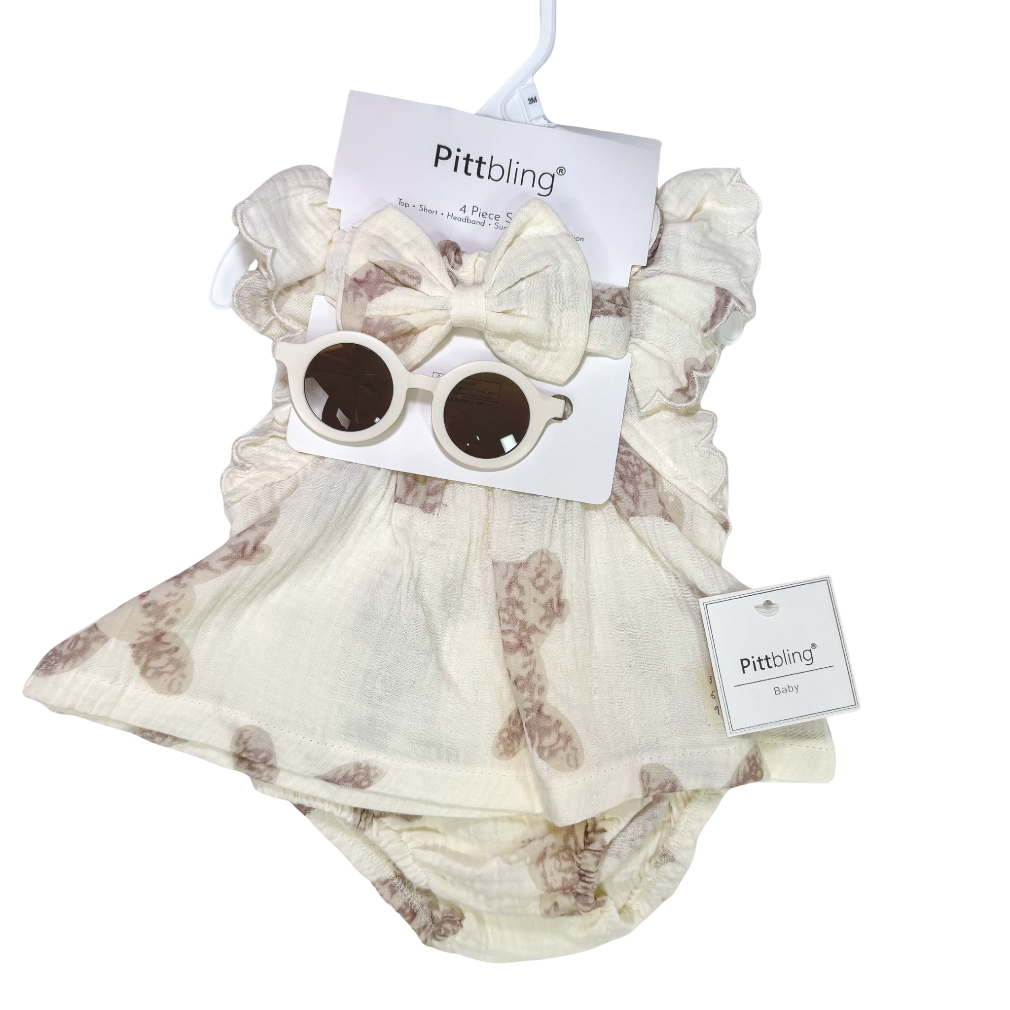 Clara 4 Piece Baby Doll Dress Set - White Rabbit (GS21)