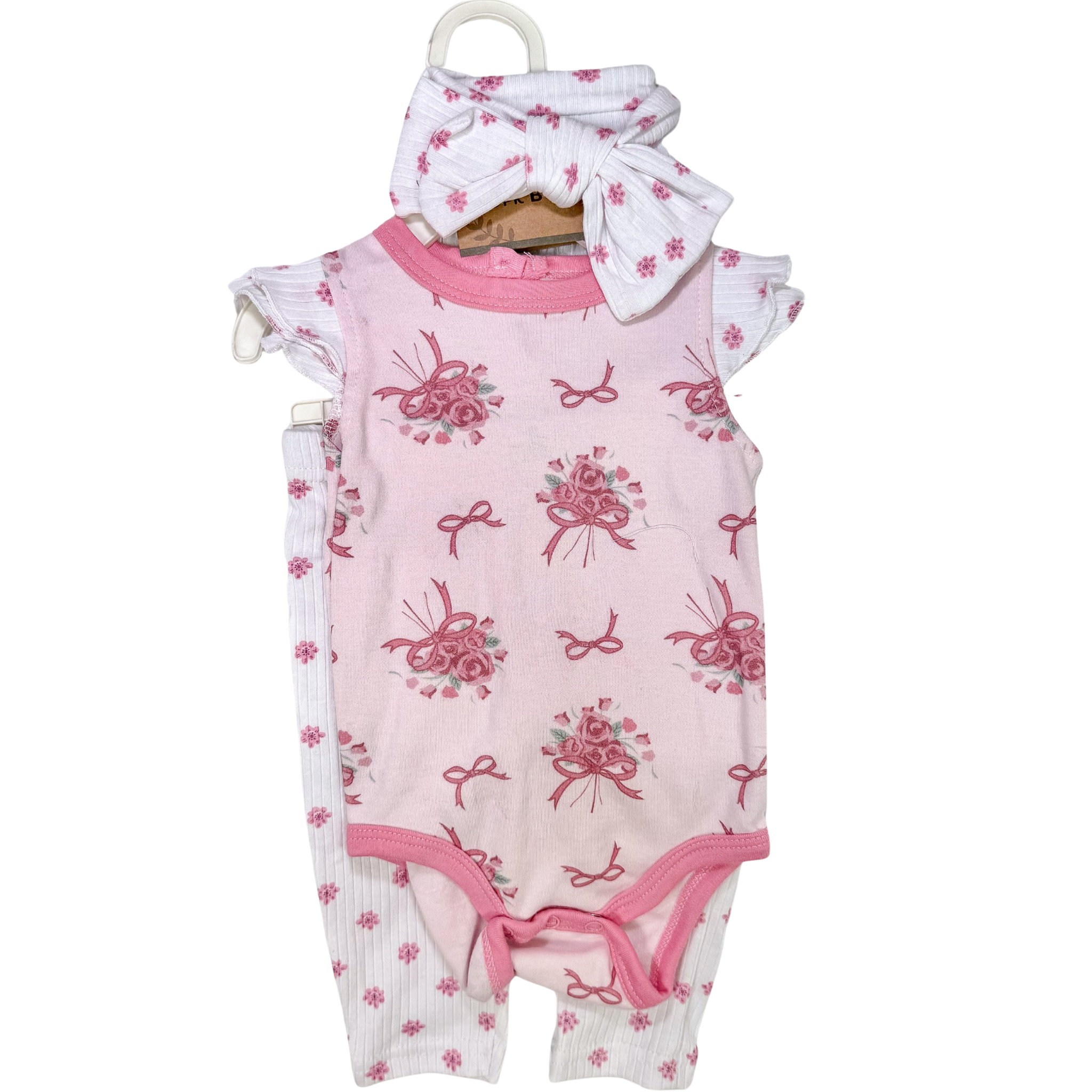 Aria 3 Piece Romper Set - Pretty Ribbons (GS26)
