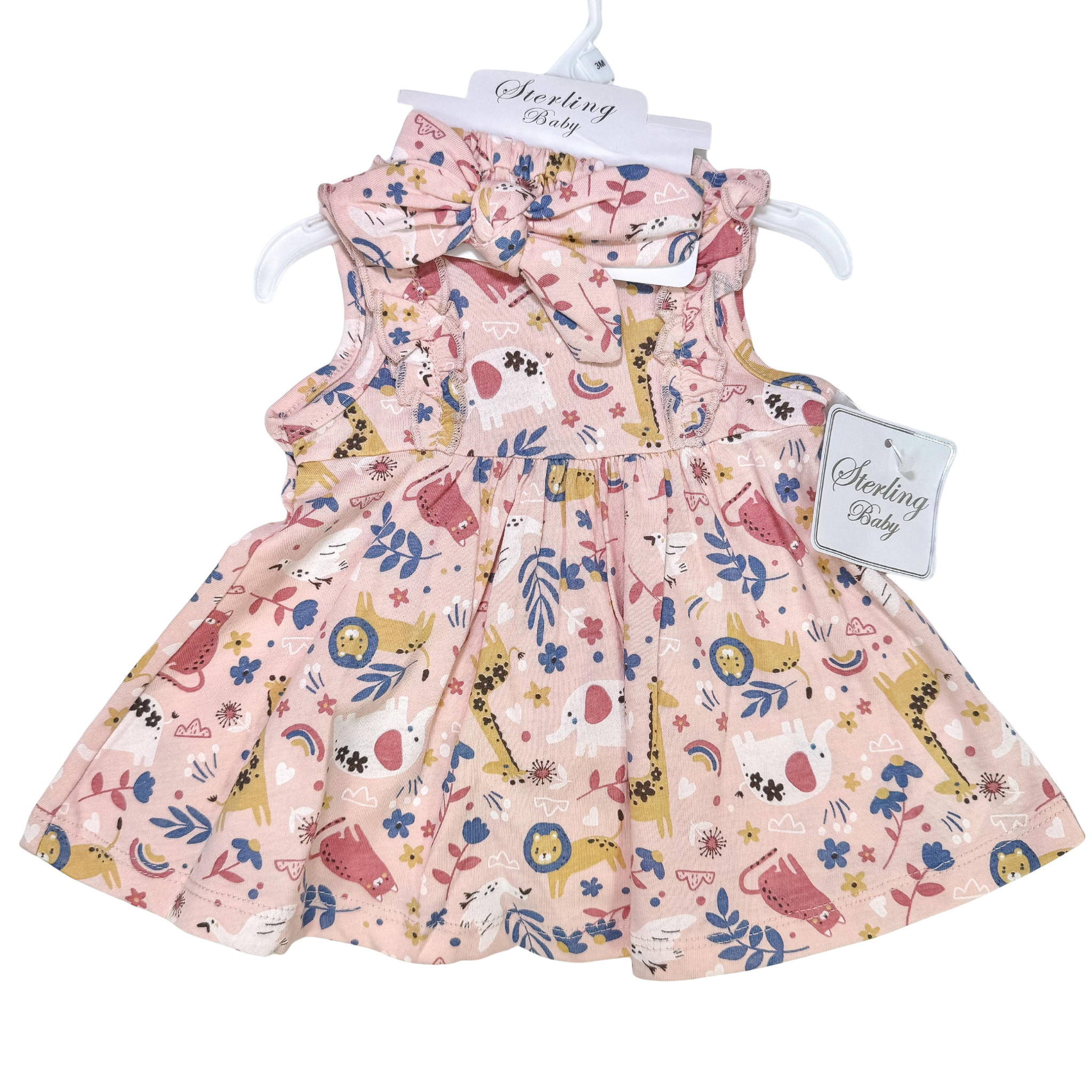 Thea 3 Piece Baby Doll Dress Set - Colourful Animals (GS33)