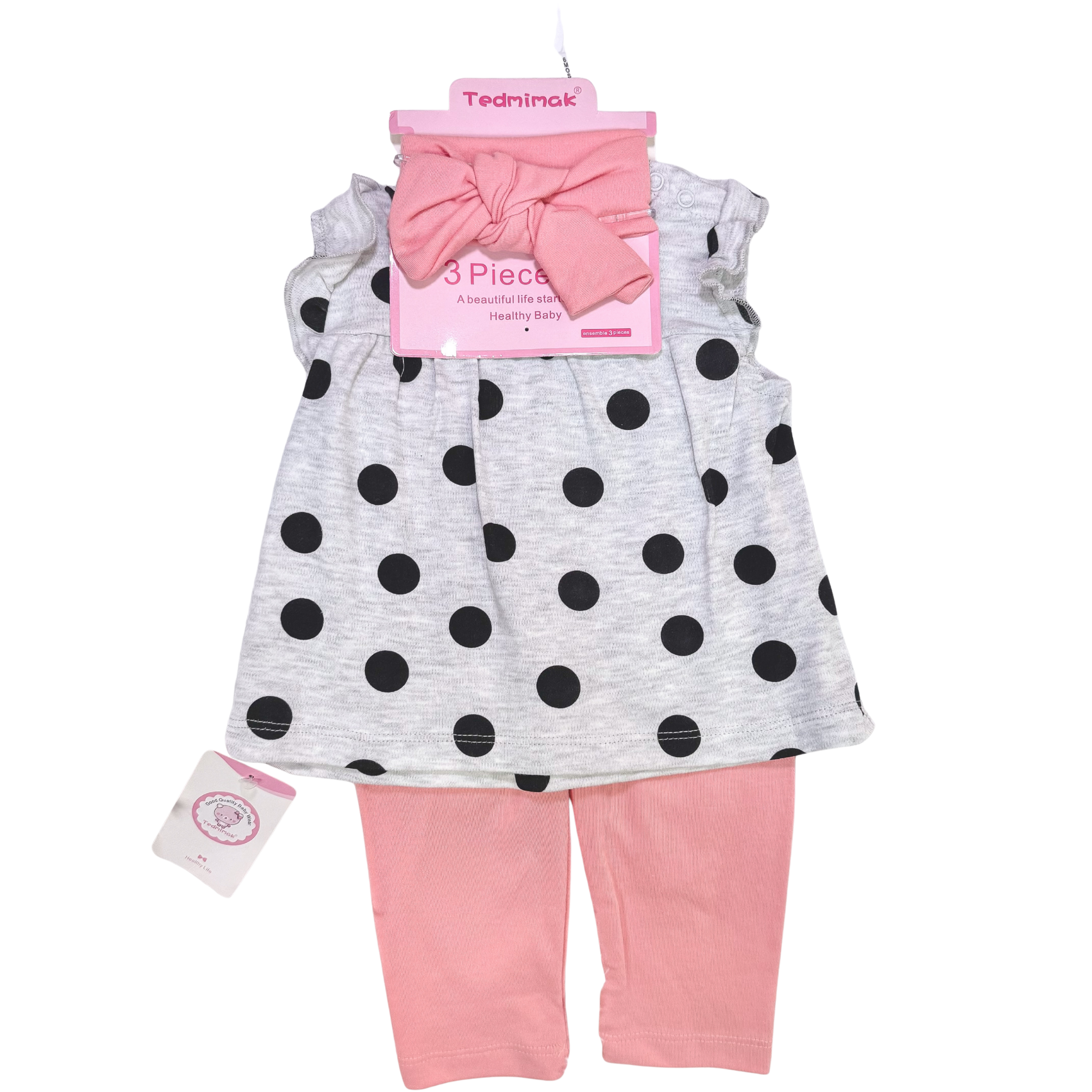 Esme 3 Piece Baby Doll Dress Set - Retro Polka (GS38)
