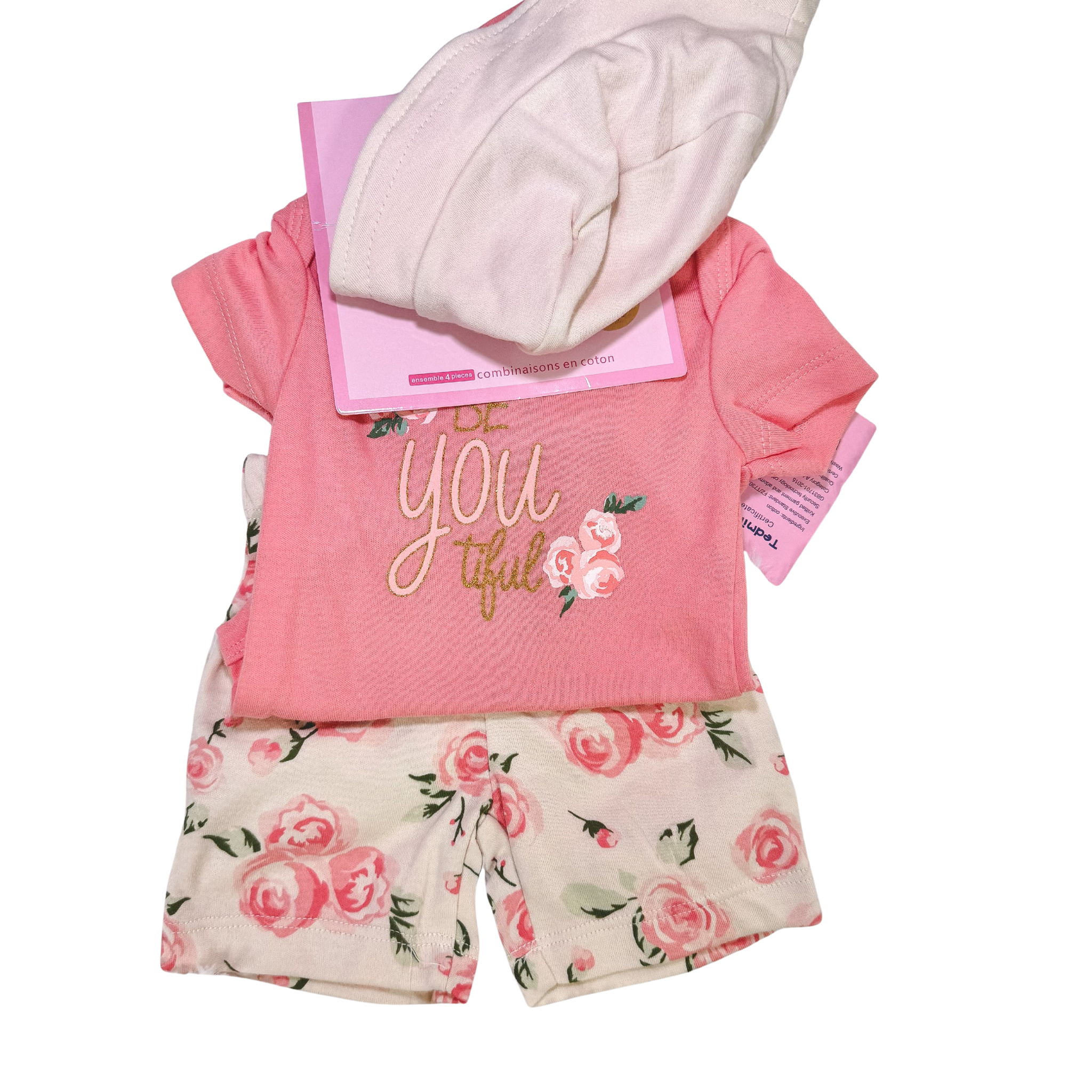 Be-you-tiful 3 Piece Girl Romper Set with Bucket Hat (GS44)