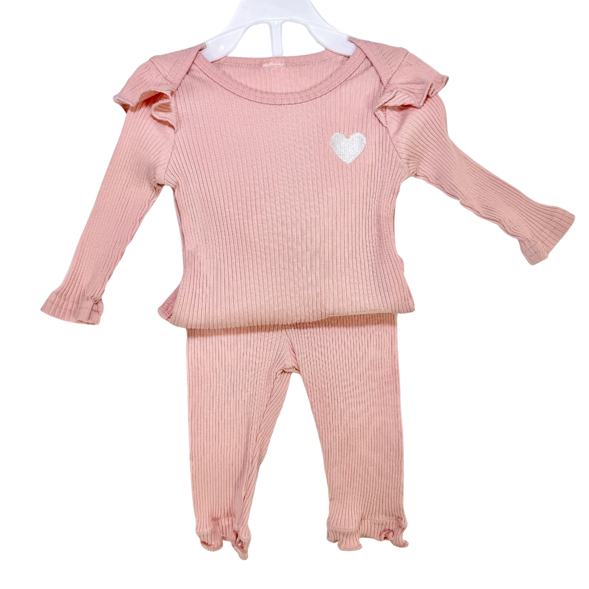 Elodie 2 Piece Girl Romper Set - Baby Pink (GS50)