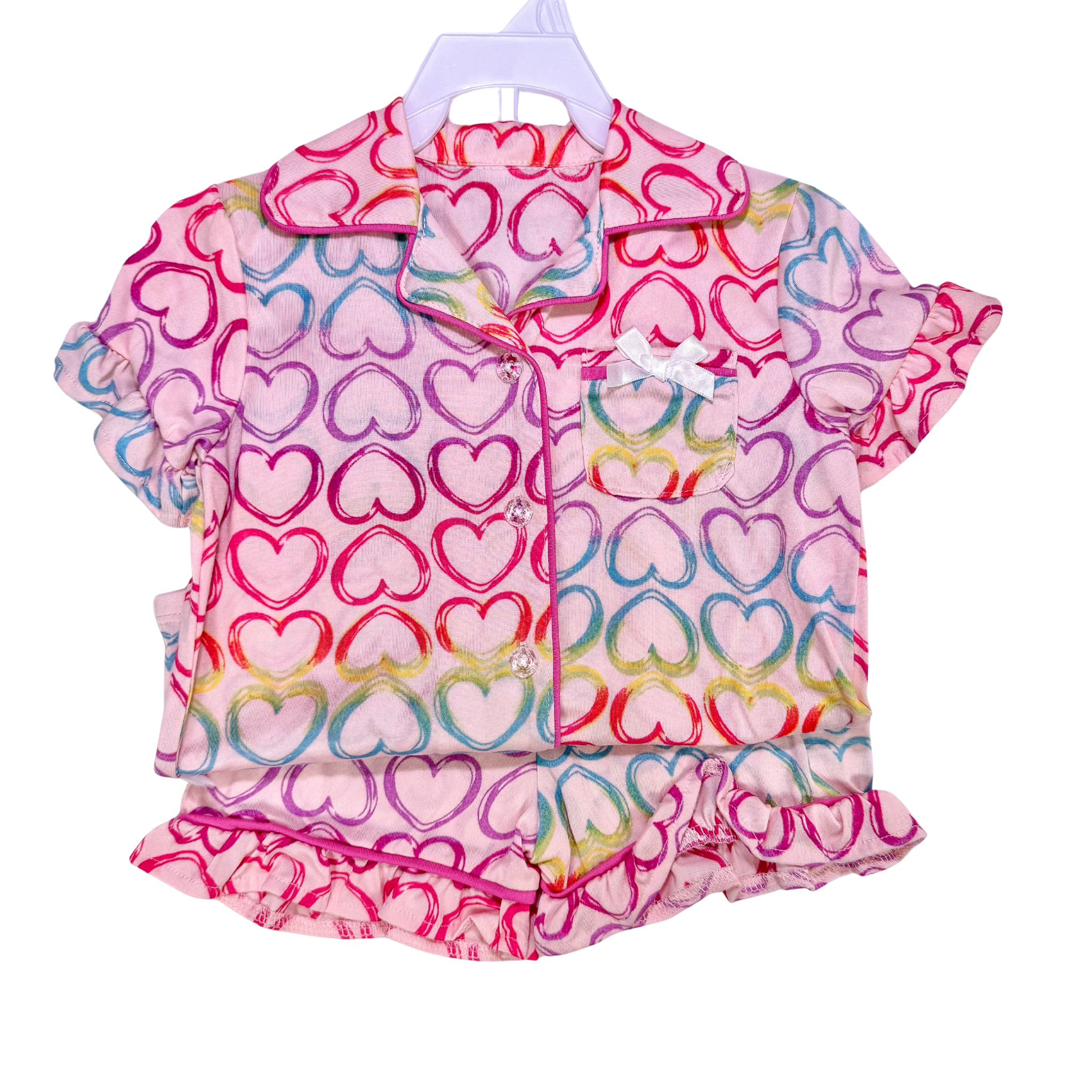 Rhea 2 Piece Baby Girl Play Set - Rainbow Hearts (GS57)
